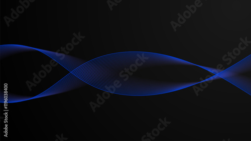 Abstract modern blue gradient flowing wave lines. Futuristic technology concept.