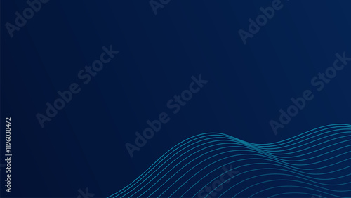 Abstract modern blue ligth gradient flowing wave lines. Futuristic technology concept.