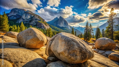 Jaw-dropping product shots capture Yosemite's majestic erratic boulders, showcasing raw granite beauty.