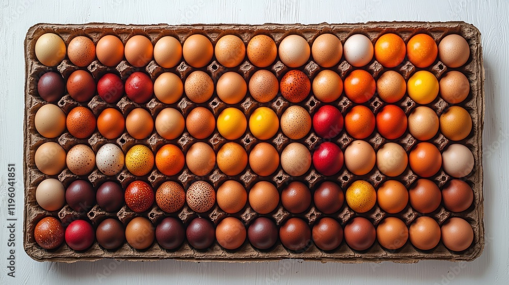 Colorful Easter Eggs in a Carton: A Festive Display of Painted Eggs Colorful Easter Eggs in a Carton: A Festive Display of Painted Eggs