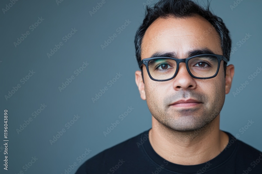 Confident Young Man with Glasses Against a Simple Background Confident Young Man with Glasses Against a Simple Background