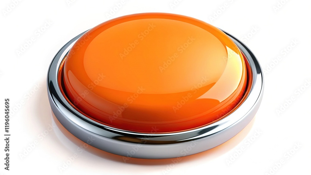 Glossy Orange Button, Round Button Design, 3D Orange Sphere, Shiny Circular Element, Digital Button Illustration Glossy Orange Button, Round Button Design, 3D Orange Sphere, Shiny Circular Element, Digital Button Illustration