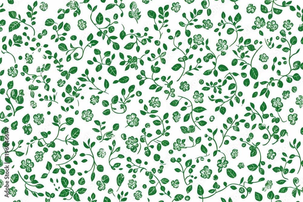 Elegant Green Floral Pattern Design Elegant Green Floral Pattern Design