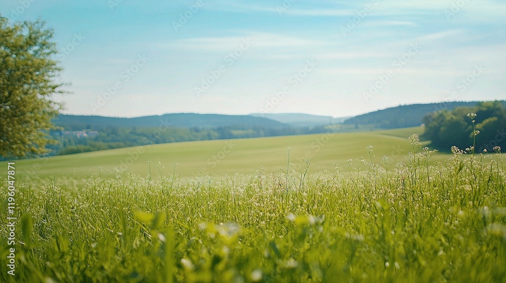 Fototapeta premium Beautiful Spring Nature Scene with Blurred Background and Sunshine