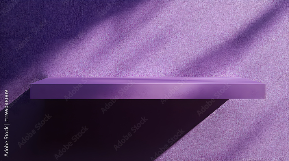 Obraz premium Purple Shelf Against Textured Purple Wall