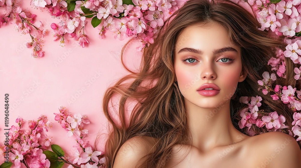 Spring Blossom Artistry with Pink Flowers and Delicate Detailing Spring Blossom Artistry with Pink Flowers and Delicate Detailing