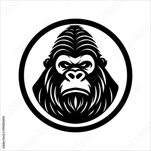 Vector illustration of monkey mascot logo with black outlet
