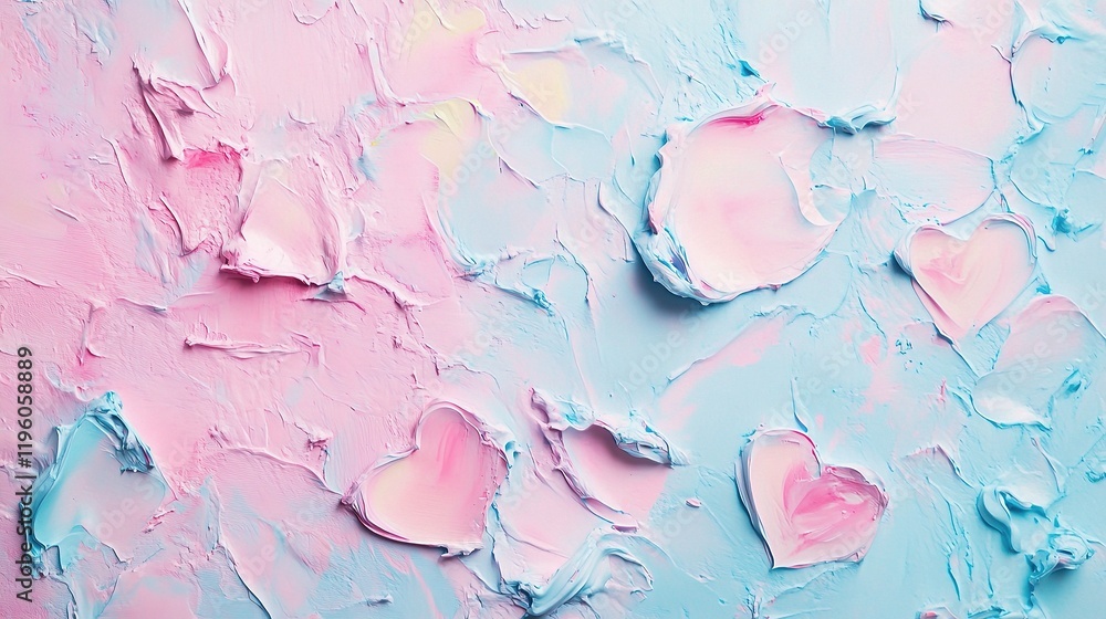 Obraz premium Pastel Abstract Background with Hearts for Mother's Day Celebration