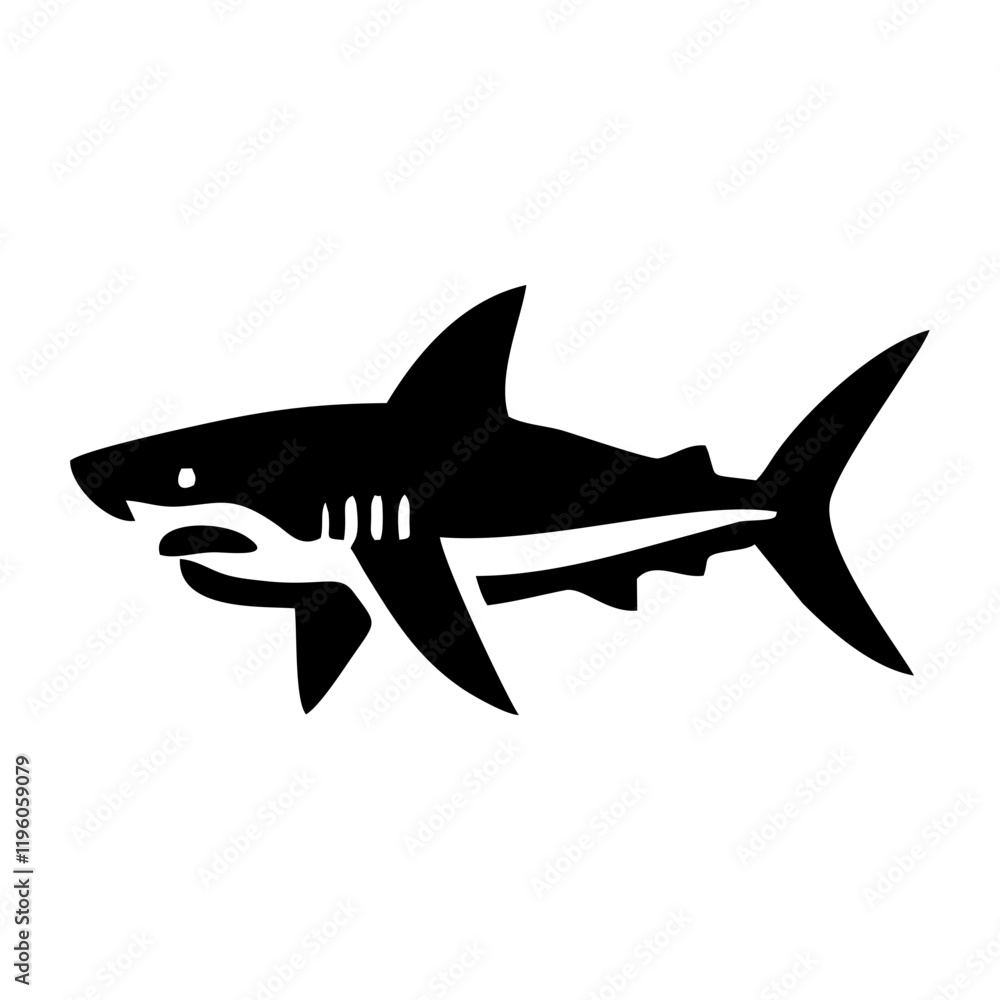 Fototapeta premium Black shark vector