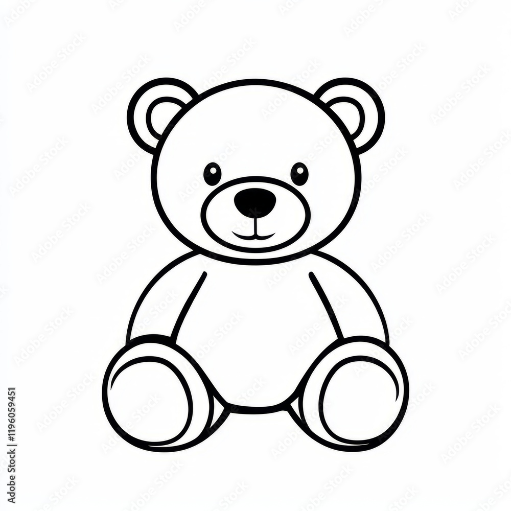 Fototapeta premium Adorable cartoon teddy bear illustration
