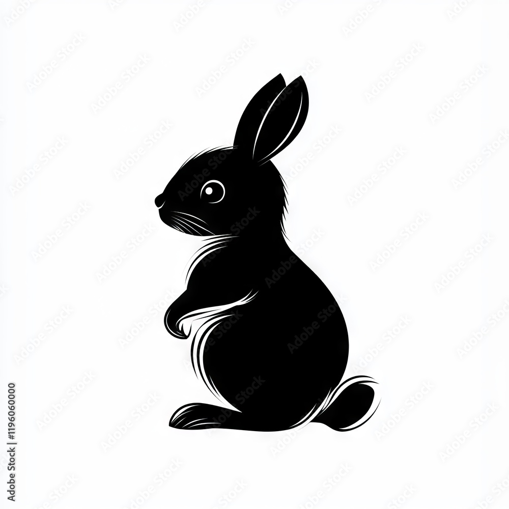 Obraz premium Silhouette of a cute bunny rabbit