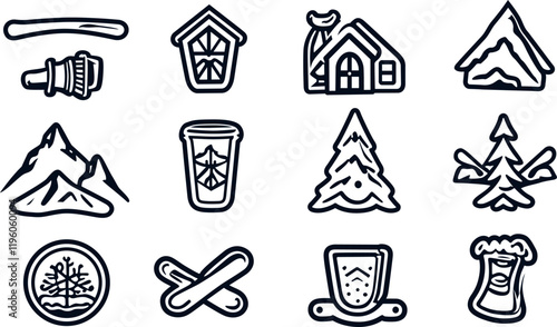 set of icons of the house