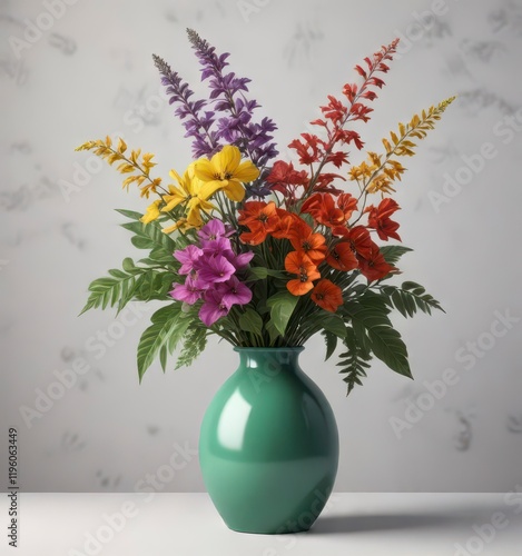 Wallpaper Mural Colorful illustrations of seasonal plants in a vase ,  floral design,  home decor,  botanical art Torontodigital.ca