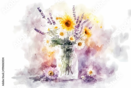 Delicate Floral Watercolor Still Life