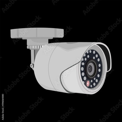 Isometric security camera. Face recognition technologies, street outdoor surveillance cameras. Cctv digital tools for protection, flawless vector set original artwork