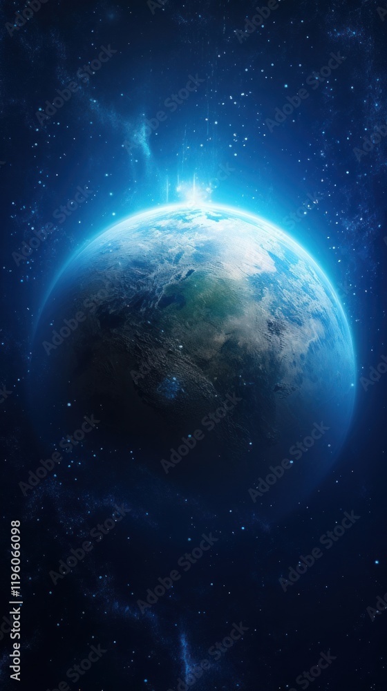 Fototapeta premium Blue planet earth space astronomy universe.