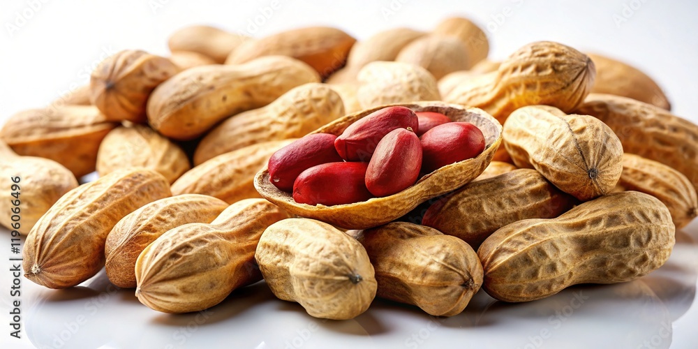 High-Resolution Peanuts in Shell, Isolated, Bright, Colorful Food Photography High-Resolution Peanuts in Shell, Isolated, Bright, Colorful Food Photography