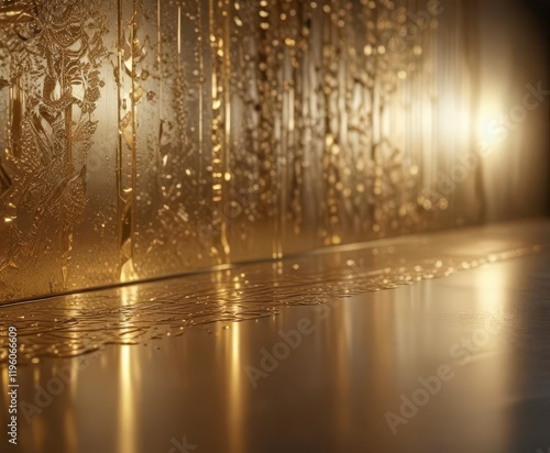 Gilded background with intricate light reflections and slight opacity,  gilded, gold foil,  shimmer photo