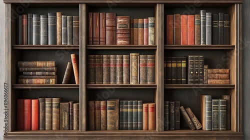 Collection of Diverse Books Displayed on Home Library Shelves