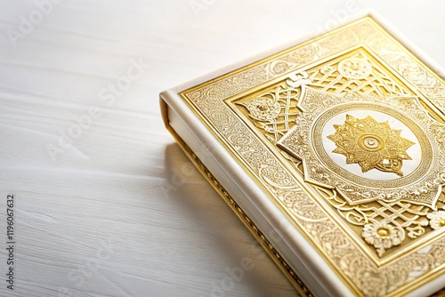 Online Quran Study: Golden & White Elegant Social Media Post Design photo