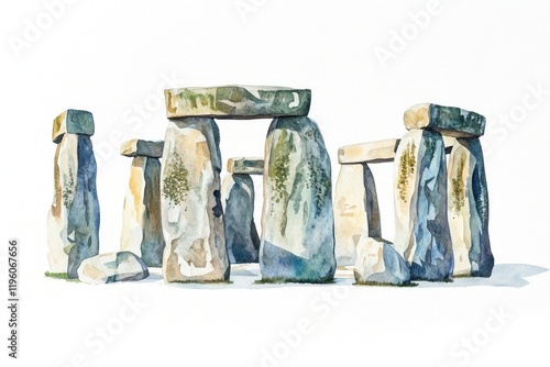 Wallpaper Mural Stonehenge stonehenge illustration watercolor. Torontodigital.ca