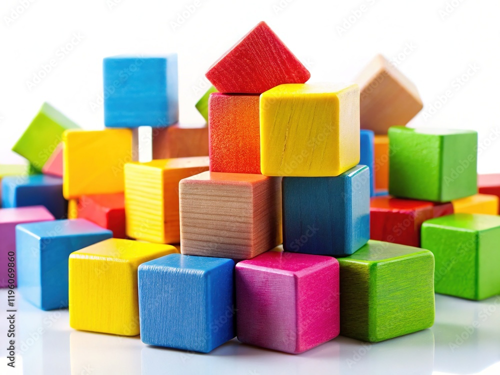 Wooden Toy Blocks - Colorful Playful Design Wooden Toy Blocks - Colorful Playful Design