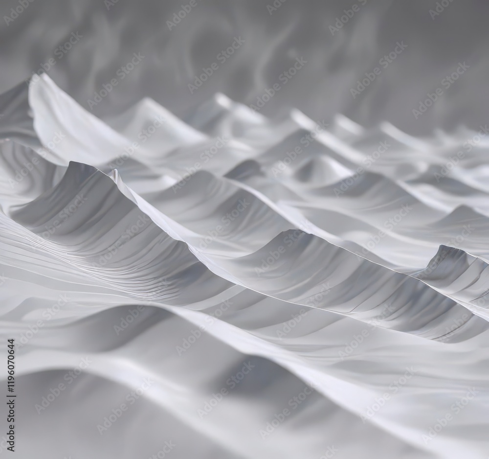 Obraz premium Stylized wave pattern on a soft gray background, pattern, calm, ocean