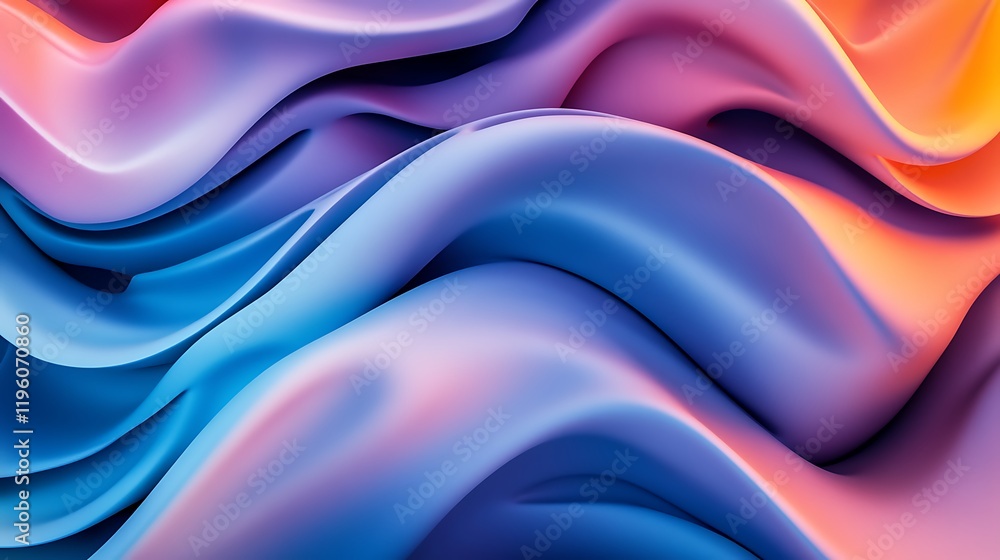 Obraz premium Abstract flowing waves in vibrant colors create a dynamic visual texture.
