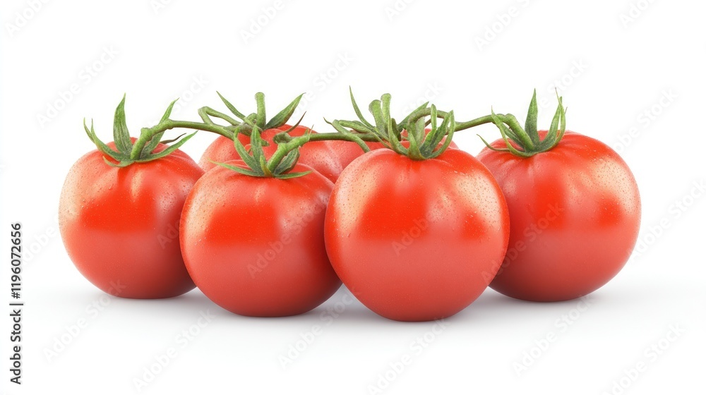 A realistic photo of tomatoes isolated on a white background A realistic photo of tomatoes isolated on a white background