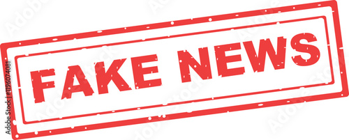 vector illustratio red rubber stamp with fake news text