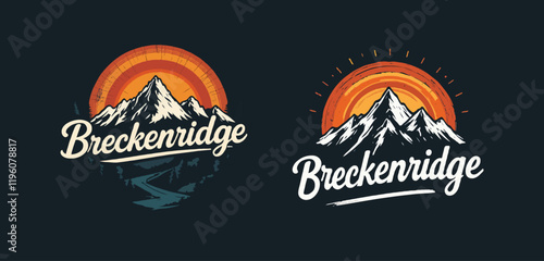 Vintage-style logo for Breckenridge mountains, Breckenridge t shirt design