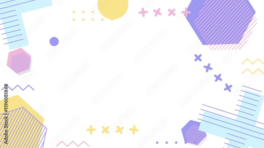 abstract geometric design with pastel shapes and patterns on white background seamless 4k video background motion pop art design abstract geometric design with pastel shapes and patterns on white background seamless 4k video background motion pop art design