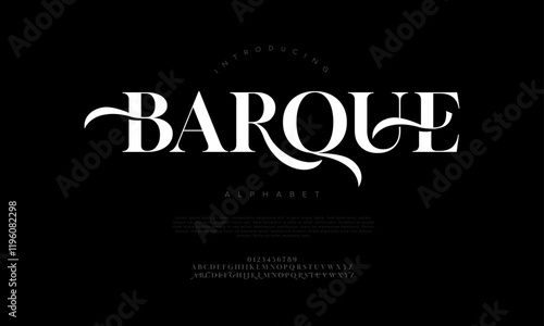 Barque typography beauty fashion elegant minimalist serif italic fonts decorative wedding vintage retro logos. Minimal luxury font alphabet logo. Vector illustration