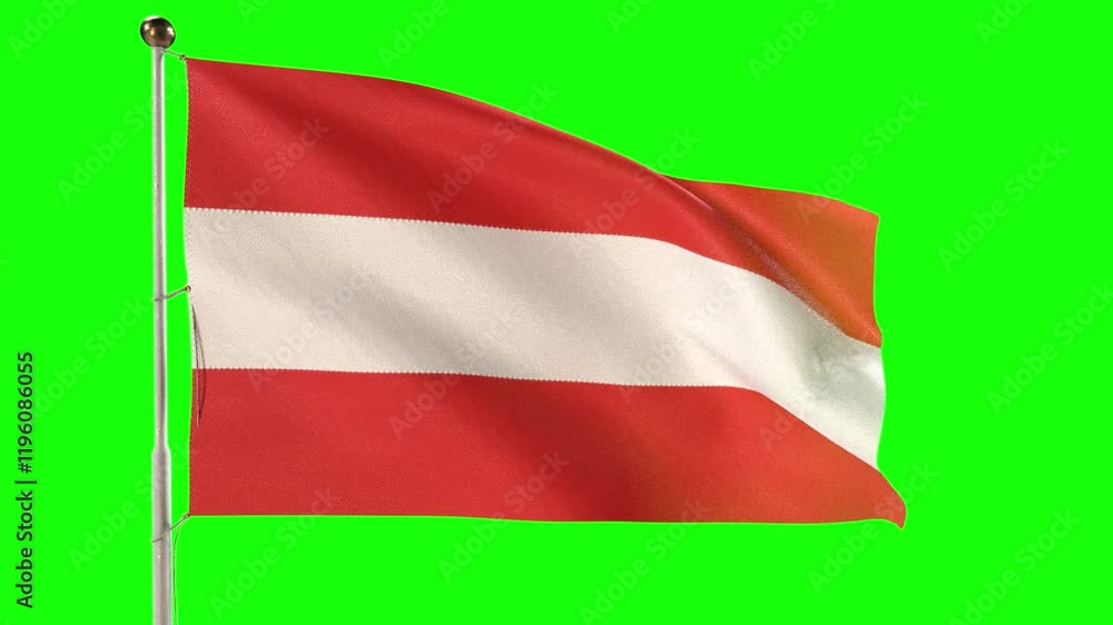 Austria Flag Waving on Green Screen Background Austria Flag Waving on Green Screen Background