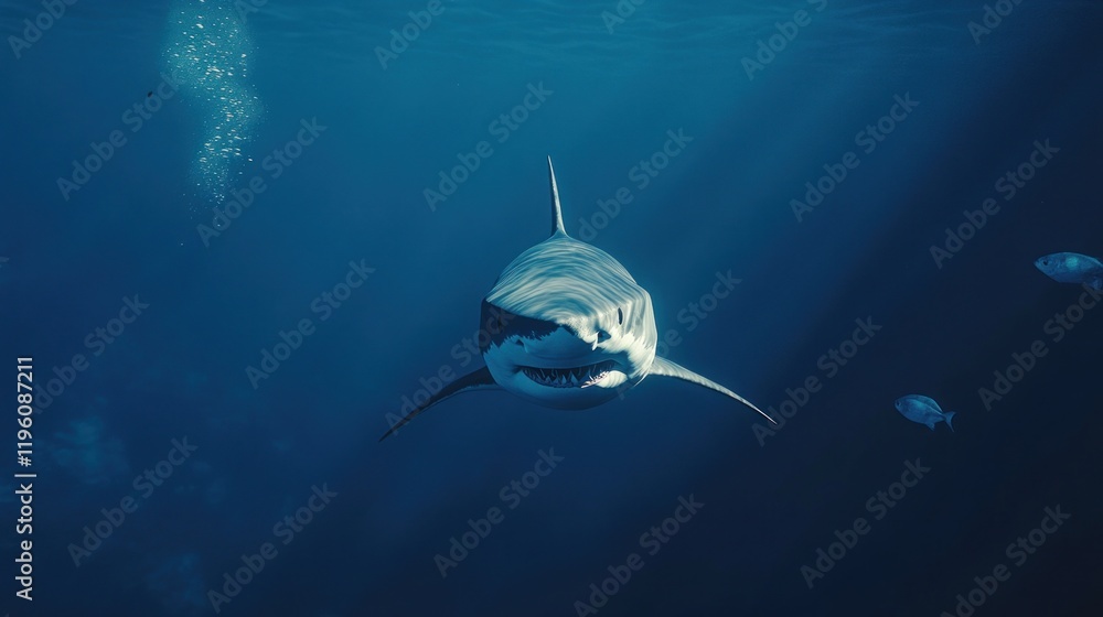 Naklejka premium Great White Shark Underwater