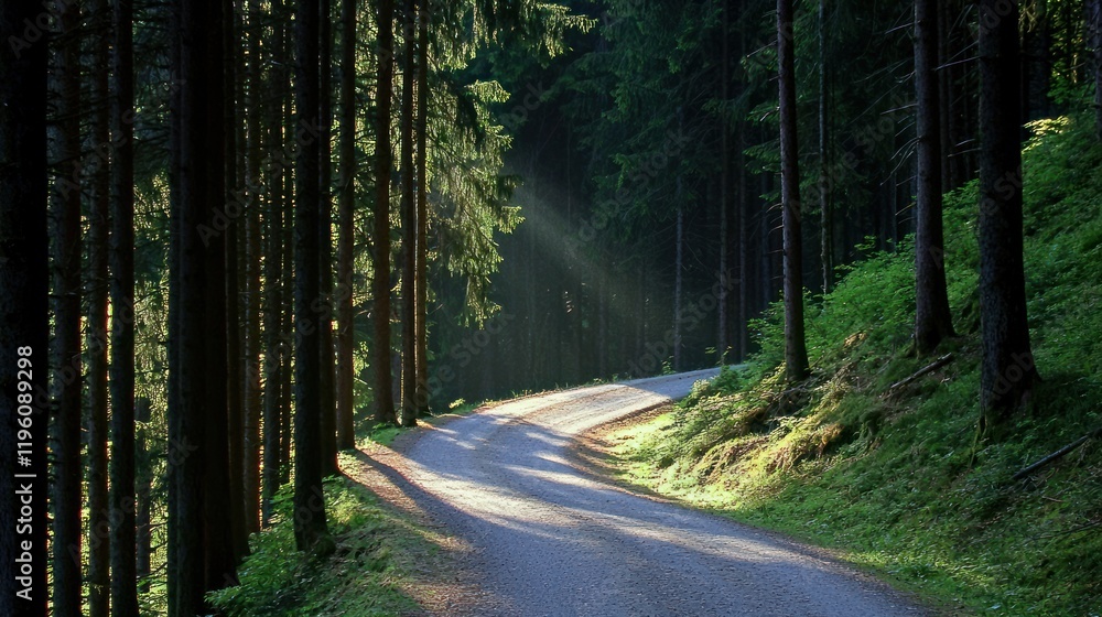 Obraz premium Sunlit Forest Path