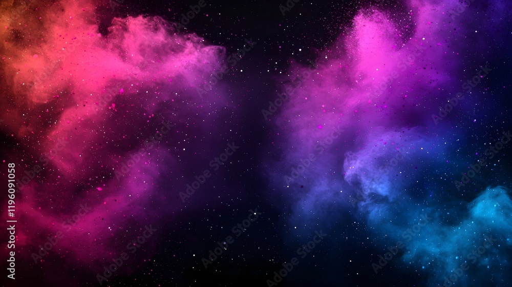 Naklejka premium A Vibrant Cosmic Display: Swirling Gas and Stars Exude a Mystical Ambience of the Universe. Design Thinking Concept