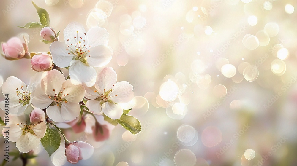 Dreamy Spring Emergence with Soft Floral Patterns and Delicate Light Dreamy Spring Emergence with Soft Floral Patterns and Delicate Light