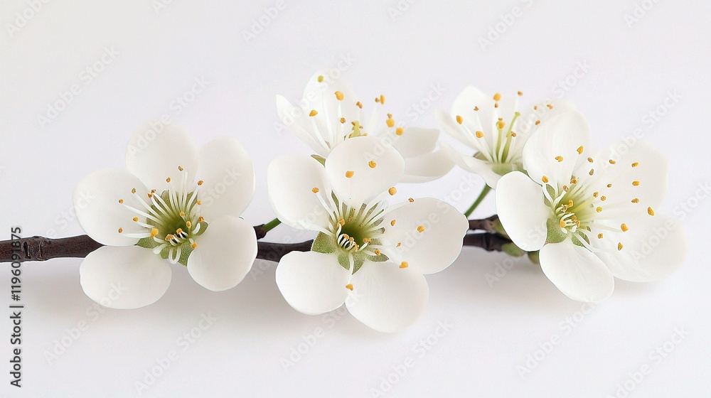 Obraz premium Delicate Cherry Blossom Flowers in Soft Spring Light with Petals