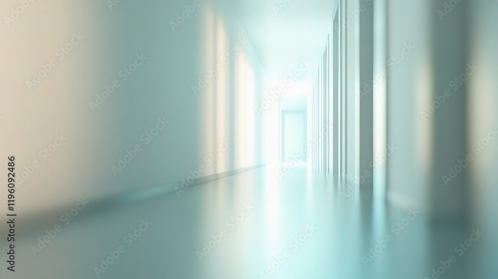 Blurred Hospital Corridor with Soft Lighting and Clean Lines Blurred Hospital Corridor with Soft Lighting and Clean Lines