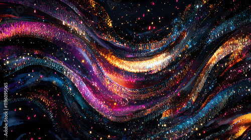 Luminescent starweave cosmic harmony shimmering nebula celestial rhythm starlight serenity cosmic chorus surreal beauty. Starweave. Illustration photo