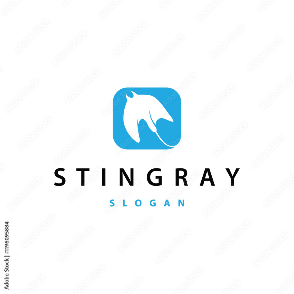 Stingray fish logo ocean animal design simple black manta silhouette illustration Stingray fish logo ocean animal design simple black manta silhouette illustration
