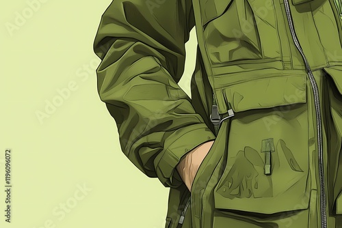 Detailed Illustration of a Military Jacket photo