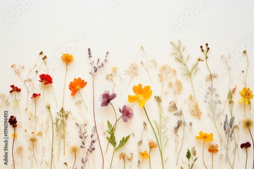 Real Pressed spring flowers backgrounds nature plant. photo