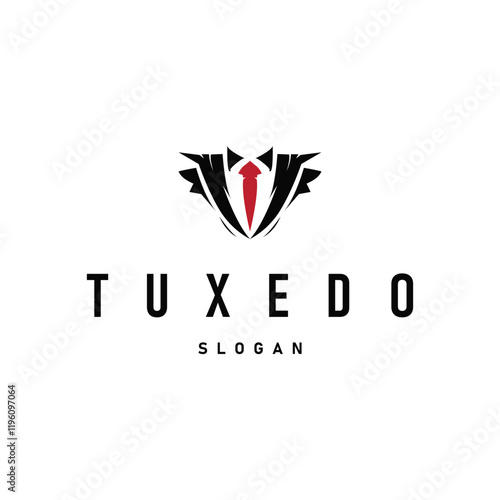 men clothing tuxedo logo design simple minimalist illustration clothing store and tailor brand template