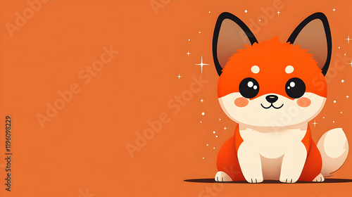 Cute Orange Fox Illustration photo