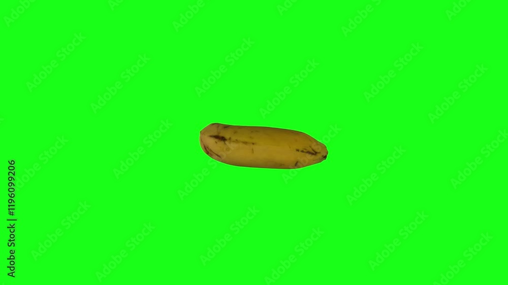 3D rendering of a banana with vibrant green background 3D rendering of a banana with vibrant green background