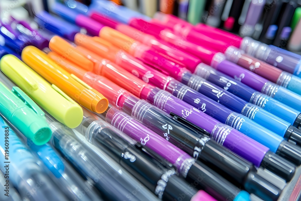 Fototapeta premium Vibrant Colorful Markers - Art Supplies