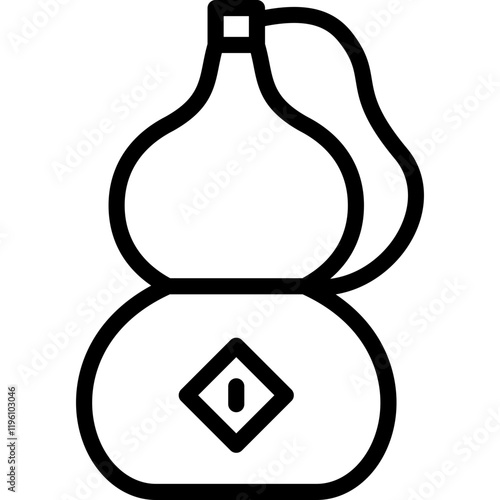 calabash knot icon illustration design with outline