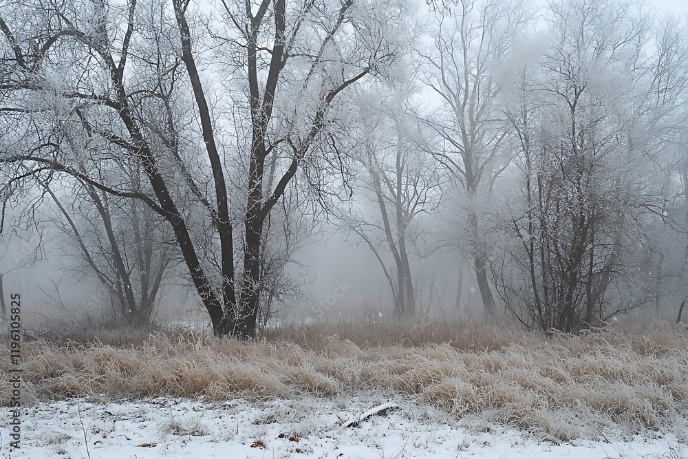 Foggy winter landscape with coniferous trees in mountains. Foggy winter landscape with coniferous trees in mountains.